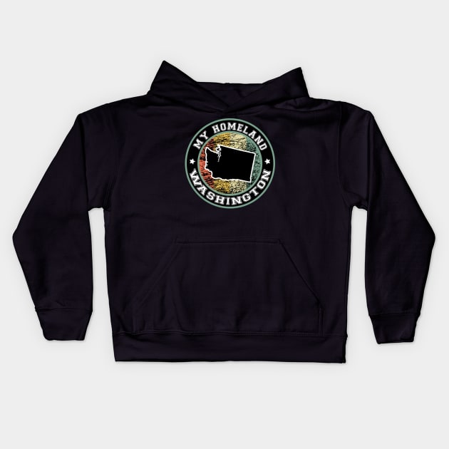 Homeland Washington state USA vintage Kids Hoodie by LiquidLine